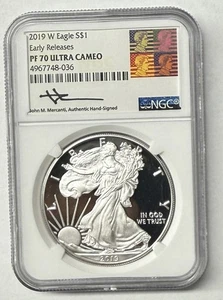 2019-W $1 Proof American SILVER EAGLE  NGC PF70 ULTRA CAM - Picture 1 of 3