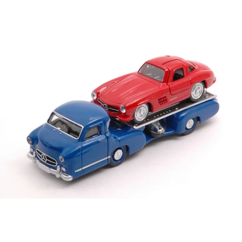 MERCEDES REENNTRANSPORTER + MERCEDES SL 1955 1:64 Norev Camion Nouveau modèle - Photo 1/1