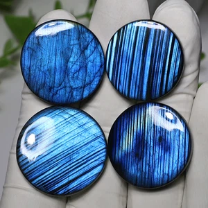 Monedas de cristal gema pulida de alta calidad azul eléctrico ~ 4 piezas - Imagen 1 de 11