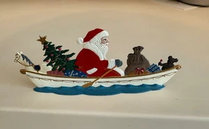 WILHELM SCHWEIZER DEUTSCHE ZINNFIGUREN Rudernder Weihnachtsmann 5,5”B x 2,5”H - Bild 1 von 7