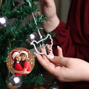 Adorno de proyección de fotos de paloma • Regalo personalizado de vacaciones de Navidad para amigo - Imagen 1 de 4