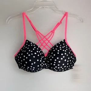 Gepunkteter Push-up gepolsterter Bügel Bikini Badeanzug Oberteil Träger Rücken Neu mit Etikett XL - Bild 1 von 11