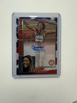 Карта с автографом Габби Томаса 2024 Topps Chrome US Olympics - Изображение 1 из 2
