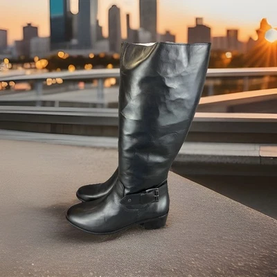 ✅ЛЕПЕСТКИ РОЗ на прогулочные колыбели Chelsea ботинки женщин 9,5 М черная кожа езды - Изображение 1 из 4