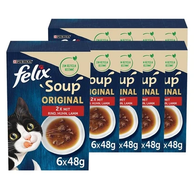 FELIX Soup Geschmacksvielfalt vom Land mit Rind,Huhn,Lamm 8er Pack (8 x 6 x 48g) - Bild 1 von 4