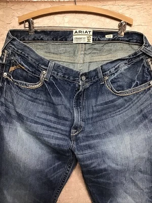 Jeans de mezclilla de corte recto Ariat M5. Costuras occidentales. Hombre Talla 42x32. Foto 1 de 4