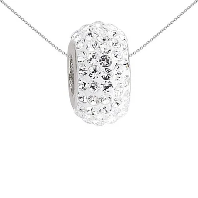 Jewelco Londra rodio argento fascino perline cristallo bianco d'argento - Immagine 1 di 4