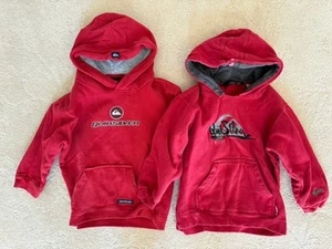 Vintage Y2K Quiksilver Boys 4T Hoodie Lot (2) Red Surf Skate RARE - Picture 1 of 6
