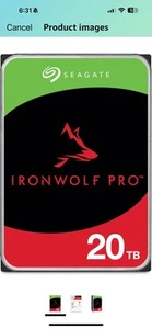 Seagate ST20000NE000 IronWolf Pro 20TB NAS Internal Hard Drive HDD - Afbeelding 1 van 3