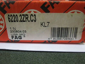 Rodamiento rígido de bolas FAG 62202ZRC3 blindado de metal *NUEVO EN CAJA* - Imagen 1 de 3