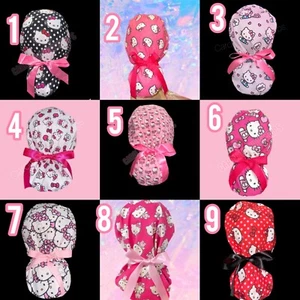 Hello Kitty ponytail surgical cap, Hello Kitty Long hair scrub cap - Picture 1 of 3