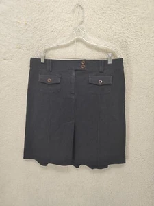 Gonna donna Ann Taylor Loft 14Petite grigio misto cotone orlo plissettato dritta mini - Foto 1 di 17