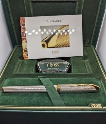 Cross Pinnacle 钢笔纯银 B Pt 全新大号盒装美国制造 — 第 1/4 张图片