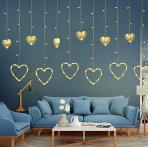 Valentines Day Decor Lights,138 LED 12-Heart-Shaped String Lights Waterproof New - Picture 1 of 6