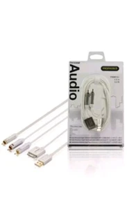 *NEW* Profigold PROM102 Multimedia Cable 30-Pin Dock Male – 3x RCA male/USB 1m - Picture 1 of 2