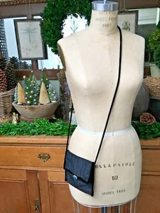 OOAK Antique Black Silk Moire Watermarked Purse ESTATE - Picture 1 of 9