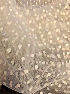 Sewn Polka Dot Tulle Sheer Fabric Mesh Net Tutu Dress Wedding Lace  54"x42"