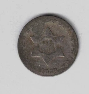 1853 Drei 3 Cent SILBER Stück USA Münze Prägung SCHÖNE SAUBERE MÜNZE! - Bild 1 von 2