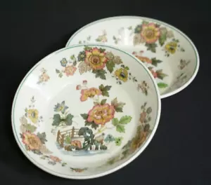 2 Wedgwood Eastern Flower DESSERT BOWL 's (set of TWO) Multicolor Floral 5-1/4" - Picture 1 of 3
