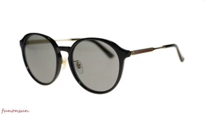 New Gucci Unisex Sunglasses GG0205SK 001 Black Grey Lens Round 57mm Authentic - Picture 1 of 5