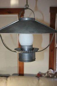 15" TIN PENDANT LIGHT Rustic Country Primitive Ceiling Lamp & Shade - Picture 1 of 6