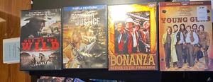 Lot of 5 DVD Western Movies. BONANZA, YOUNG GUNS (NEW), OUT OF THE WILD, JUSTICE - Picture 1 of 6