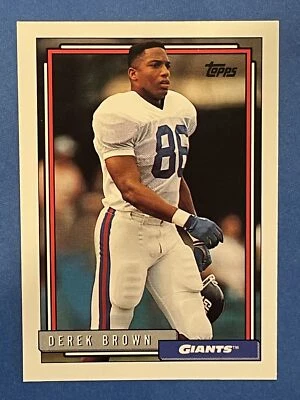 Derek Brown 1992 Topps Rookie #720 New York Giants - Image 1 of 2