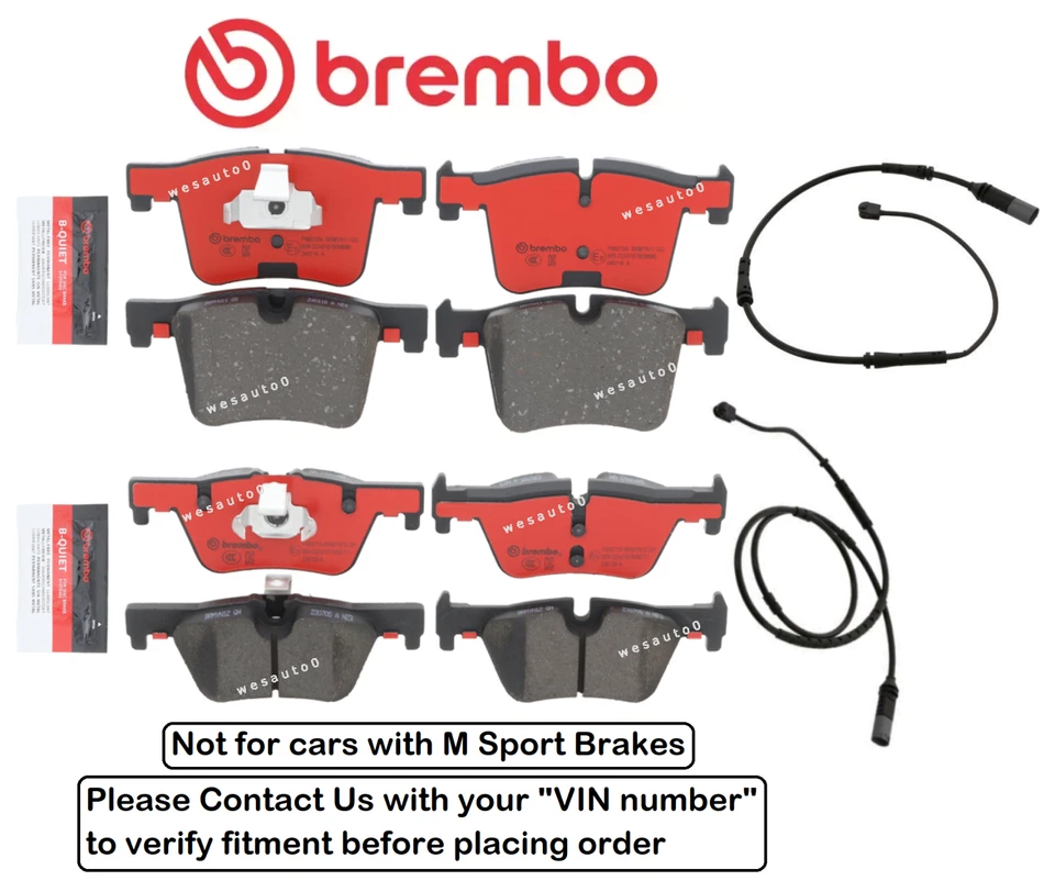 Front & Rear Brake Pad Set OE Brembo Ceramic +Sensor for BMW 228i 230i / xDrive - Image 1 of 1