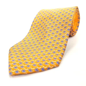 Corbata de lujo Tommy Hilfiger naranja azul caracoles foulard seda 58" x 3,5" - Imagen 1 de 8