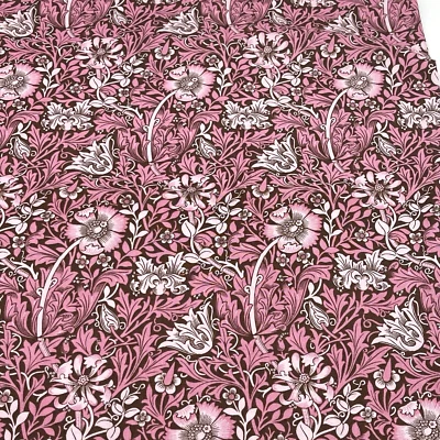 David Textiles Cotton Floral Fabric Pink Victoria Albert Museum London 2.5yds - Image 1 of 4