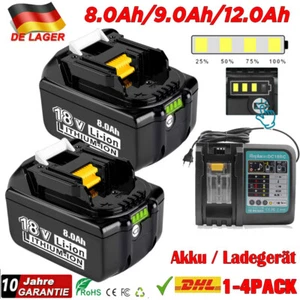 1-4x 18V 6AH/8AH Akku Für Makita BL1850 BL1830 LXT BL1860B Led Anzeige+Ladegerät - Bild 1 von 33