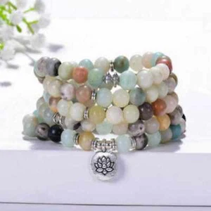 Pulsera Amazonita Esmerilada 6mm 108 Cuentas Chakra Loto Oración Bendición Oración - Imagen 1 de 1