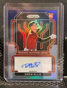 Drew Ellis 2022 Prizm Rookie Auto *Hot Box SSP* Azul marino/azul Carolina #11/25 - Imagen 1 de 2