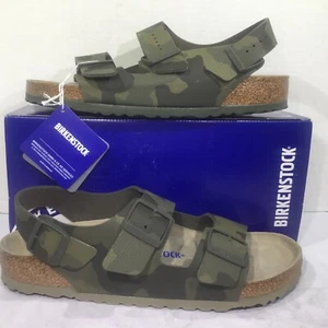 Birkenstock Mens Size 9 EU 42 Milano Desert Soil Camo Green Sandals Y23-883 - Picture 1 of 10