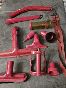 Kirby Classic III Attachments with Carry Strap Maroon Red Lot Of 11 Parts - Picture 1 of 15