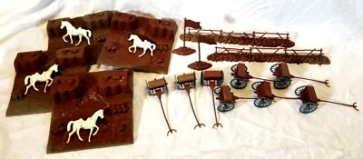 20 pc Lot Caisson Fortification Horses War Civil Revolutionary Plastic Toys Army - Image 1 of 4