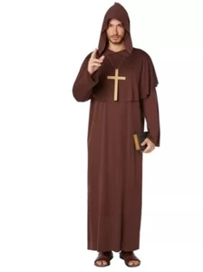 Adult Brown Monk Costume Mens One Size Fits All - Picture 1 of 3