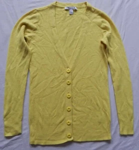 Bright Yellow Buttoned Cardigan Sweater - Small Womens Forever 21 - Picture 1 of 5