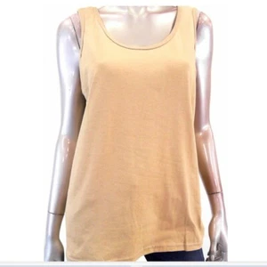 Charter Club Women T Shirt Blouse Top PP Tan Tank Pima Cotton Sleeveless - Picture 1 of 2
