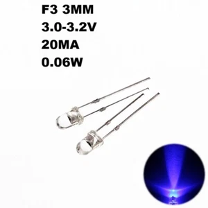 50 un. diodo emisor de luz brillante redonda azul F3 de 3 mm de diámetro LED - Imagen 1 de 6