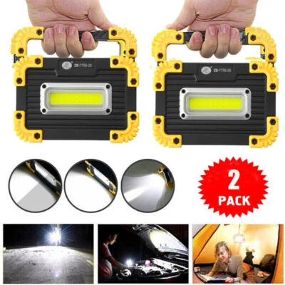 2x 30W USB Rechargeable LED COB Work Light Camping Floodlight Emergency Lamp UK - Image 1 of 4