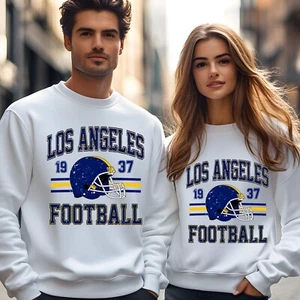 Los Angeles Retro Style Football Sweatshirt Vintage Fan Gift Crewneck - Picture 1 of 8