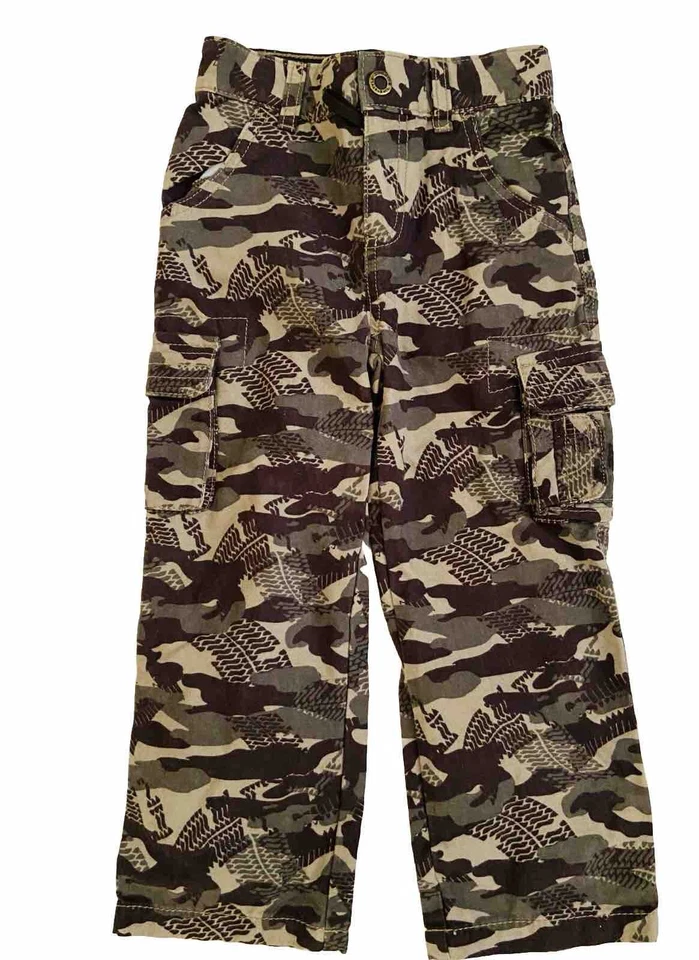 Pantalones cargo Sonoma para niños nuevos sin etiquetas camuflados talla 4 estilo de vida cintura ajustable 100 % algodón Foto 1 de 4