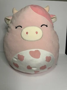 Squishmallow 16” Clay la Mucca Rosa Pancia Maculata Esclusiva 2023 NO ETICHETTA - Foto 1 di 6