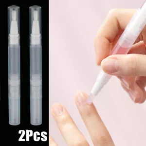 2Pcs 3ml Empty Twist Pen with Brush Paint Cosmetic Container Nail Polish Tube - Picture 1 of 11
