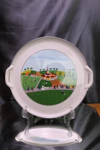 Villeroy & Boch Naif Family Wedding Scene Handled Cake Serving Plate Round 12 " - Picture 1 of 11