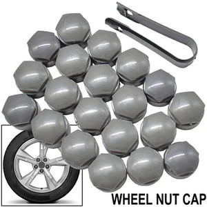 20x Full Gray Wheel Nut Bolt Caps Cover Set For Audi A3 A4 A5 A6 A7 RS3 RS5 RS6 - Picture 1 of 6