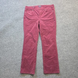 NYDJ Jeans Womens Size 10 Red Marilyn Straight Velour Corduroy Stretch Casual - Picture 1 of 11