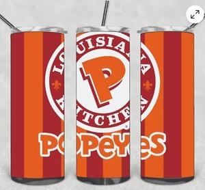 Popeyes Huhn 20 Unzen dünner Becher individuell Spaß Geschenk isoliert Edelstahl - Bild 1 von 3