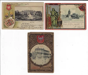 3 Gruss aus Frankfort German Postcards p2163 - Picture 1 of 2